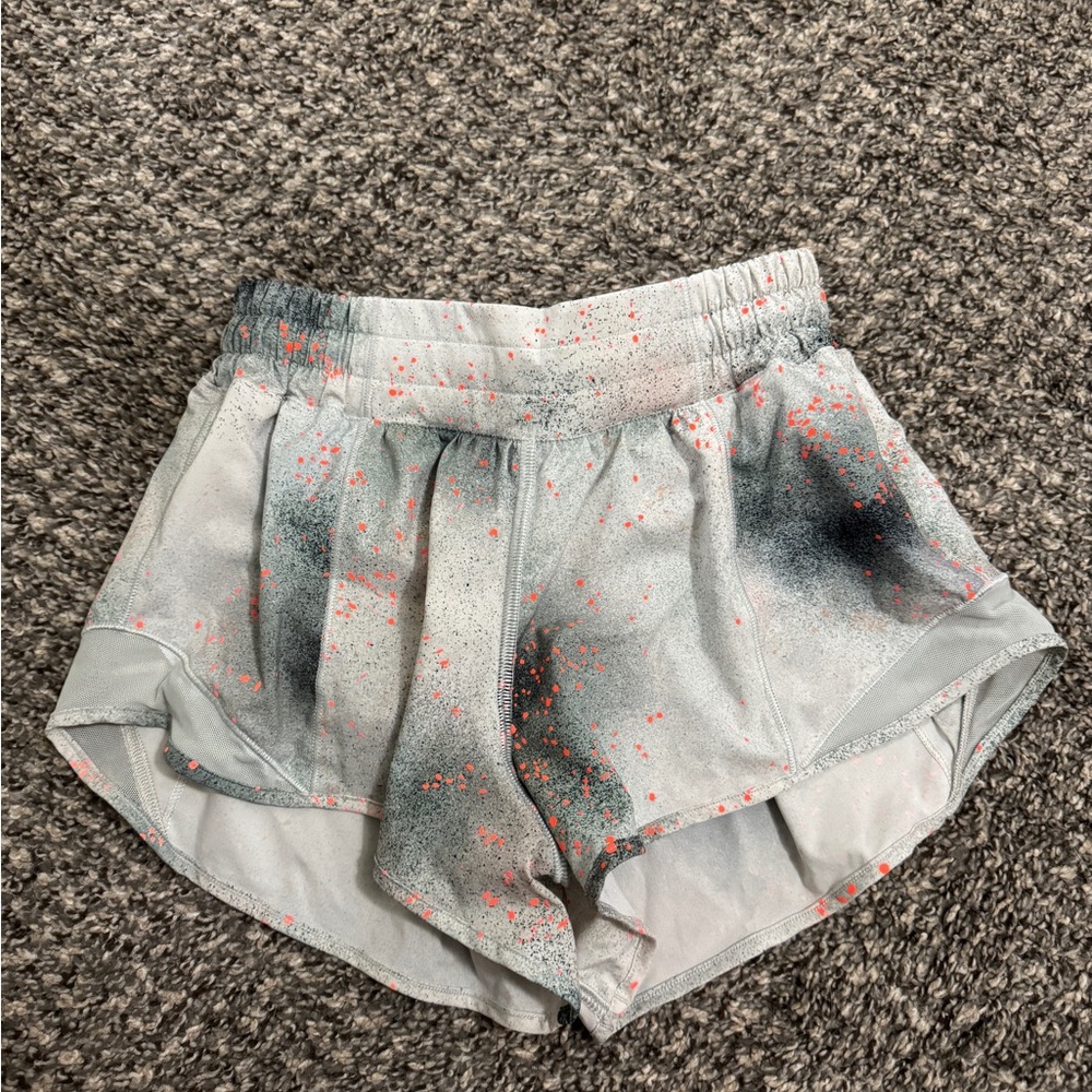 Women's Gray and Pink Splatter Shorts